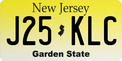 NJ license plate J25KLC