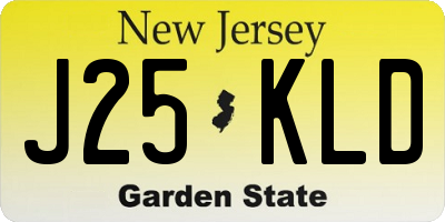 NJ license plate J25KLD