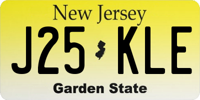 NJ license plate J25KLE