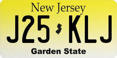 NJ license plate J25KLJ