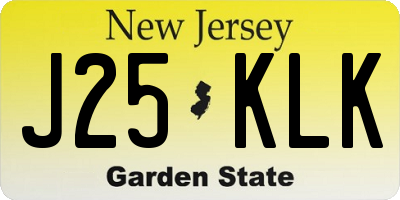 NJ license plate J25KLK