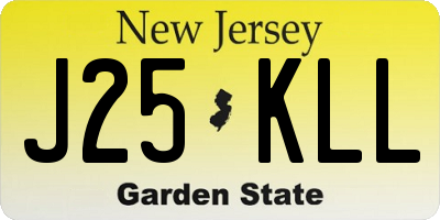 NJ license plate J25KLL
