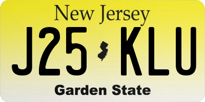 NJ license plate J25KLU