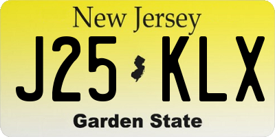 NJ license plate J25KLX