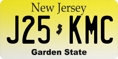 NJ license plate J25KMC