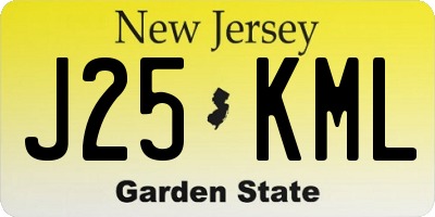 NJ license plate J25KML