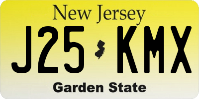 NJ license plate J25KMX