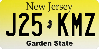 NJ license plate J25KMZ