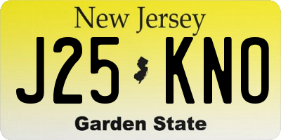 NJ license plate J25KNO