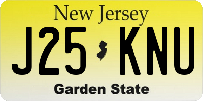 NJ license plate J25KNU