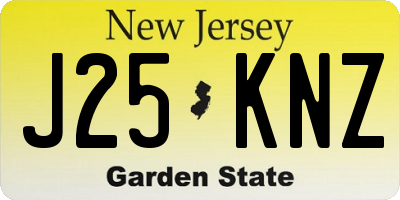 NJ license plate J25KNZ