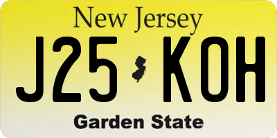 NJ license plate J25KOH