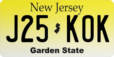 NJ license plate J25KOK