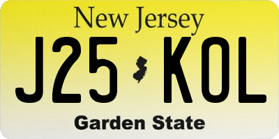 NJ license plate J25KOL