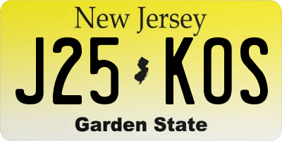 NJ license plate J25KOS
