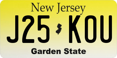 NJ license plate J25KOU