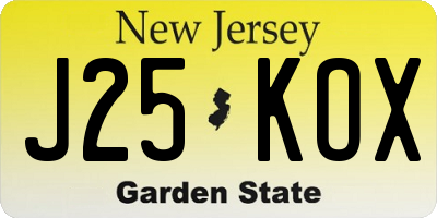 NJ license plate J25KOX