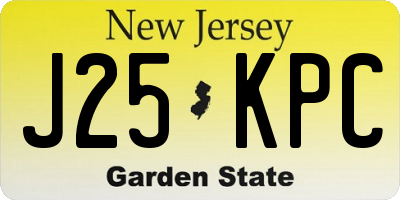 NJ license plate J25KPC