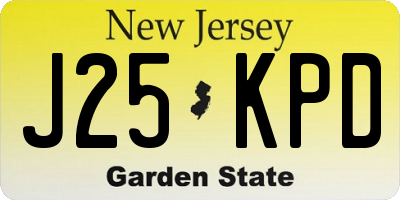 NJ license plate J25KPD