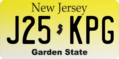 NJ license plate J25KPG