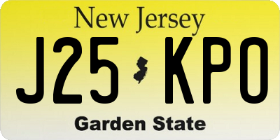 NJ license plate J25KPO