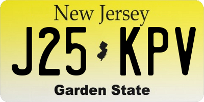 NJ license plate J25KPV