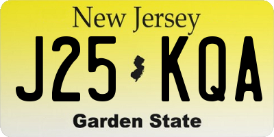 NJ license plate J25KQA