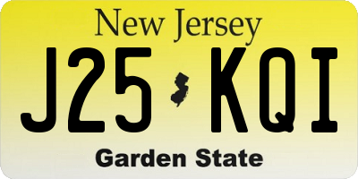 NJ license plate J25KQI