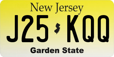 NJ license plate J25KQQ