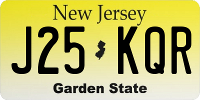 NJ license plate J25KQR