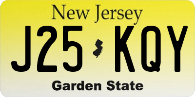 NJ license plate J25KQY
