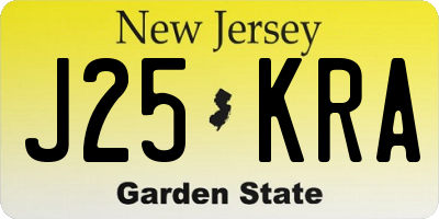 NJ license plate J25KRA