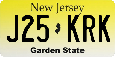 NJ license plate J25KRK