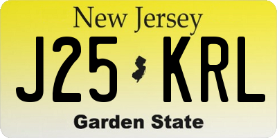 NJ license plate J25KRL