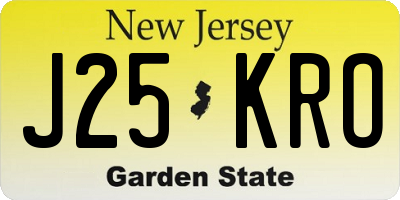 NJ license plate J25KRO