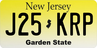 NJ license plate J25KRP