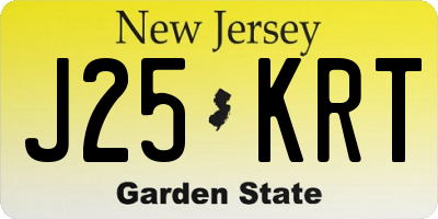NJ license plate J25KRT
