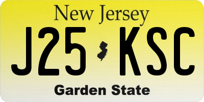 NJ license plate J25KSC
