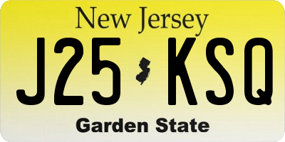 NJ license plate J25KSQ
