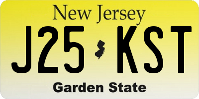 NJ license plate J25KST