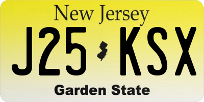 NJ license plate J25KSX