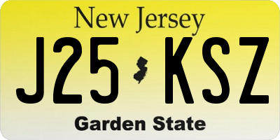 NJ license plate J25KSZ