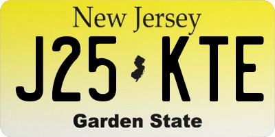NJ license plate J25KTE