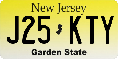 NJ license plate J25KTY