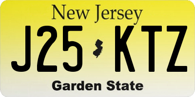 NJ license plate J25KTZ