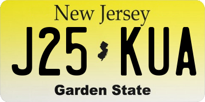 NJ license plate J25KUA