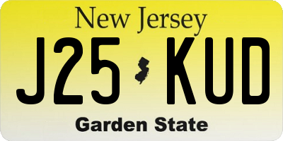 NJ license plate J25KUD