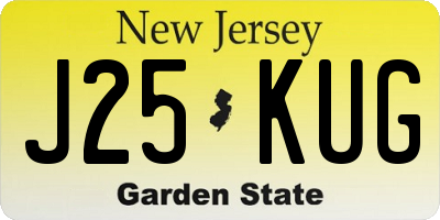NJ license plate J25KUG