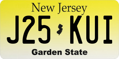 NJ license plate J25KUI