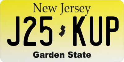 NJ license plate J25KUP